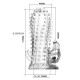 14 cm Titreşimli Şeffaf Tırtıklı Penis Kılıfı