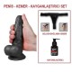 17 cm Belden Bağlamalı Realistik Dildo Zenci Penis Set