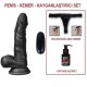 17 cm Belden Bağlamalı Titreşimli Gerçekçi Silikon Zenci Penis Set