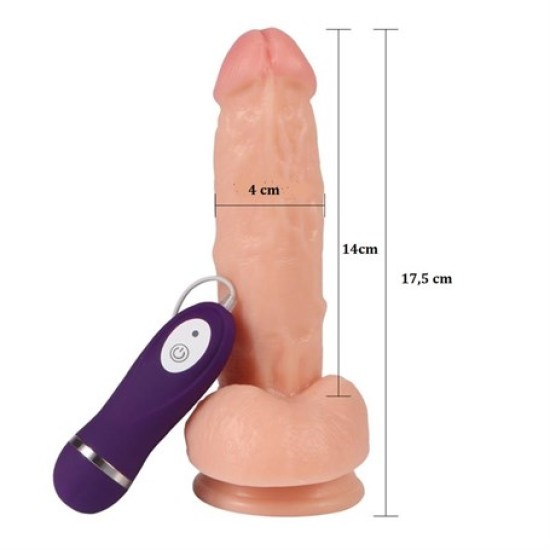 17,5 cm Gerçekçi Titreşimli Dildo Vibratör Penis - Kassadin