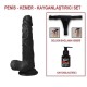 19 cm Belden Bağlamalı Realistik Dildo Zenci Penis Set