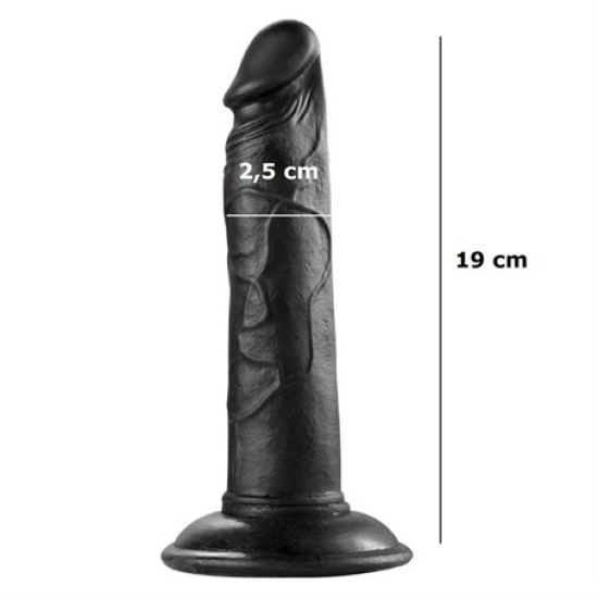 19 cm Belden Bağlamalı Realistik Vantuzlu Testissiz Zenci Dildo Penis