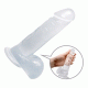 19 cm Belden Bağlamalı Şeffaf Realistik Damarlı Vantuzlu Dildo Penis