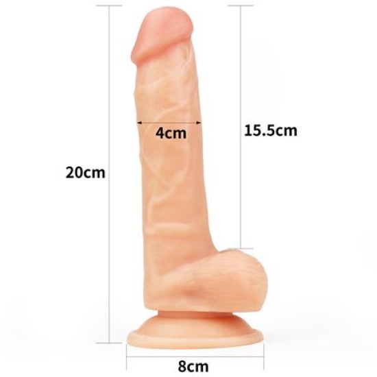 20 cm Belden Bağlamalı İçi Dolu Strapon Dildo