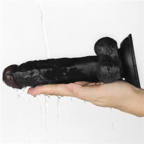 20 cm Belden Bağlamalı İçi Dolu Zenci Strapon Dildo