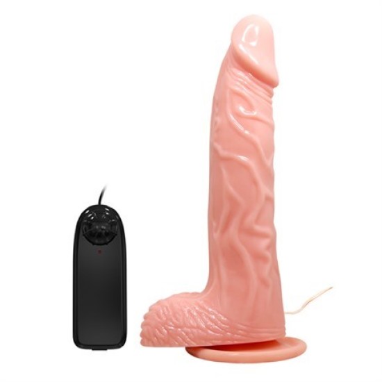 20,5 cm Belden Bağlamalı Oynar Başlı Titreşimli Realistik Vibratör Penis - Rota Dong