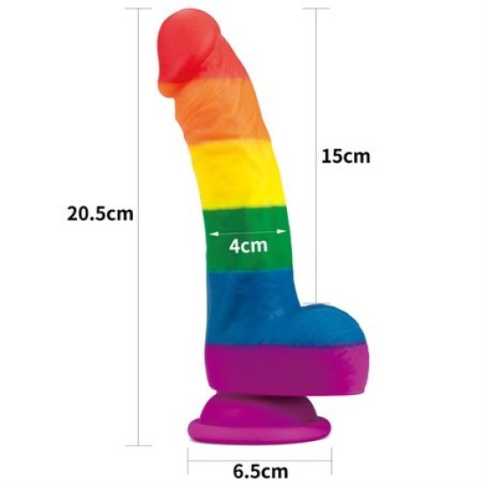 20,5 cm Belden Bağlamalı Renkli Realistik Vantuzlu Dildo Penis