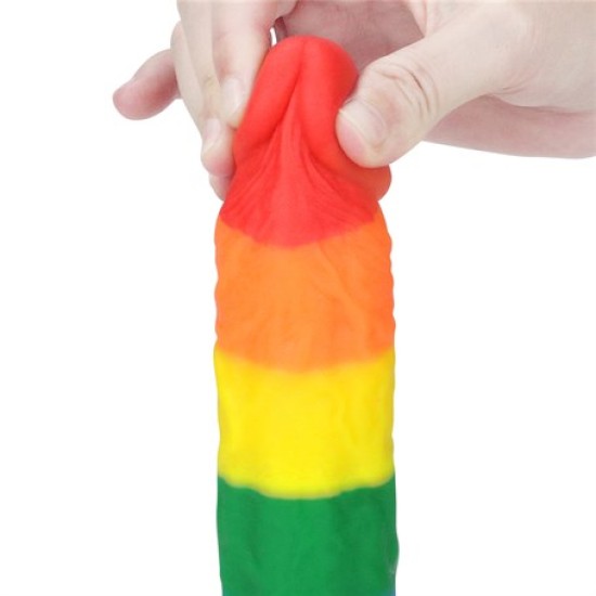 20,5 cm Renkli Realistik Vantuzlu Dildo Penis