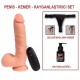 21 cm Belden Bağlamalı Titreşimli Realistik Dildo Penis Set