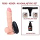 21 cm Belden Bağlamalı Titreşimli Realistik Dildo Penis Set