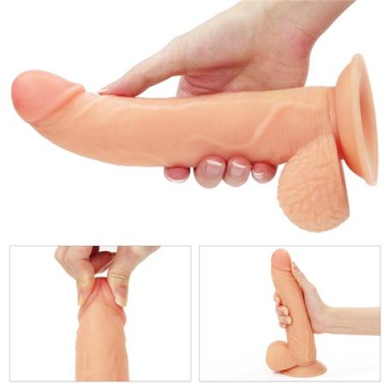 21,5 cm Belden Bağlamalı İçi Dolu Strapon Dildo