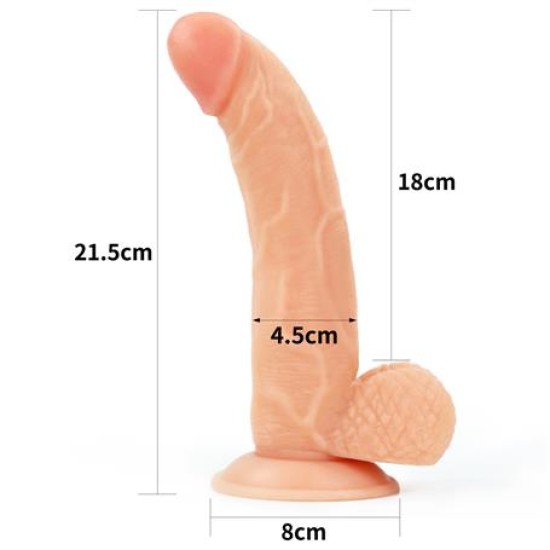 21,5 cm Belden Bağlamalı İçi Dolu Strapon Dildo