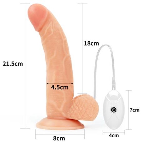 21,5 cm Belden Bağlamalı İçi Dolu Titreşimli Strapon Dildo