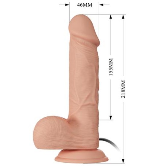 21,8 cm Titreşimli Gerçekçi Kalın Dildo Penis - Bahamut