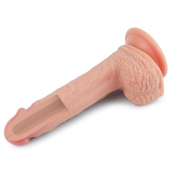 22 cm Belden Bağlamalı Gerçekçi Çift Katmanlı Silikon Penis