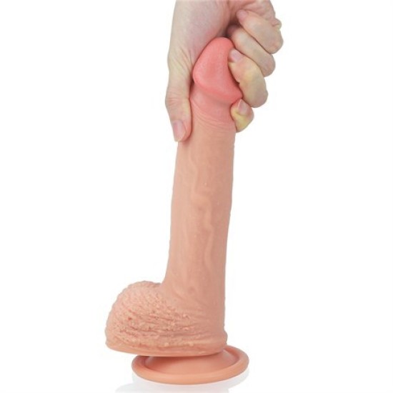 22 cm Belden Bağlamalı Gerçekçi Çift Katmanlı Silikon Penis