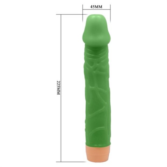 22,5 cm Floresan Titreşimli Realistik Vibratör Penis Dildo - Bill