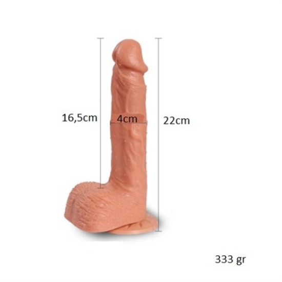 22 cm İleri Geri Hareketli Gerçekçi Silikon Vantuzlu Penis - Hill