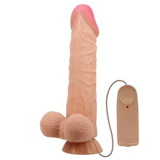 Belden Bağlamalı 24 cm Kıkırdaklı Çift Katmanlı Gerçekçi Titreşimli Dildo Vibratör Penis