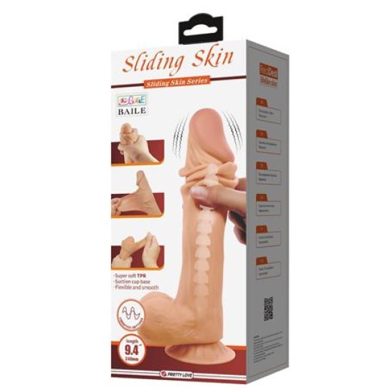 Belden Bağlamalı 24 cm Kıkırdaklı Çift Katmanlı Gerçekçi Titreşimli Dildo Vibratör Penis