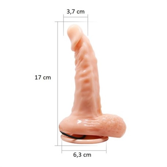 17 cm Belden Bağlamalı Gerçekçi Titreşimli Dildo Vibratör Penis