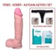 24 cm Belden Bağlamalı Realistik Dildo Penis Set