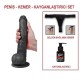 28 cm Belden Bağlamalı Realistik Dildo Zenci Penis Set