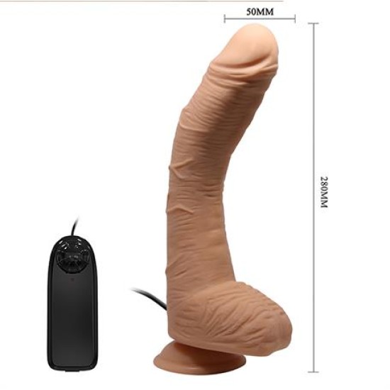 28 cm Titreşimli Gerçekçi Kalın Dildo Penis - Alex