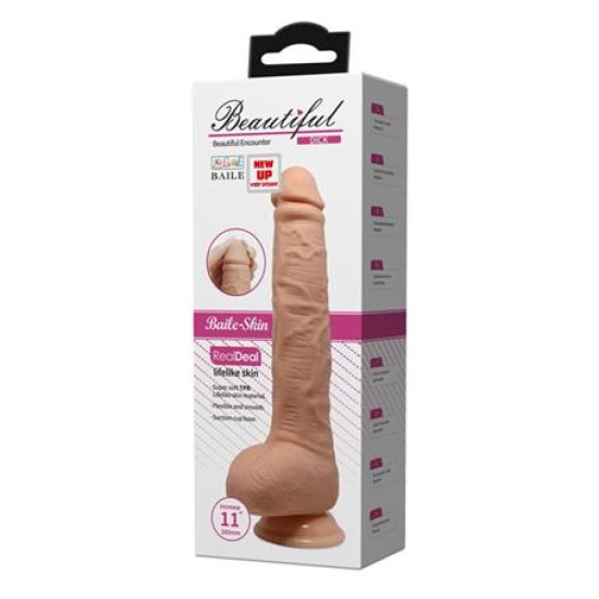 Belden Bağlamalı 28 cm Titreşimli Gerçekçi Kalın Dildo Penis - Dick