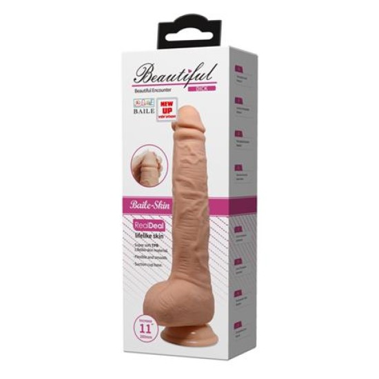 28 cm Titreşimli Gerçekçi Kalın Dildo Penis - Dick