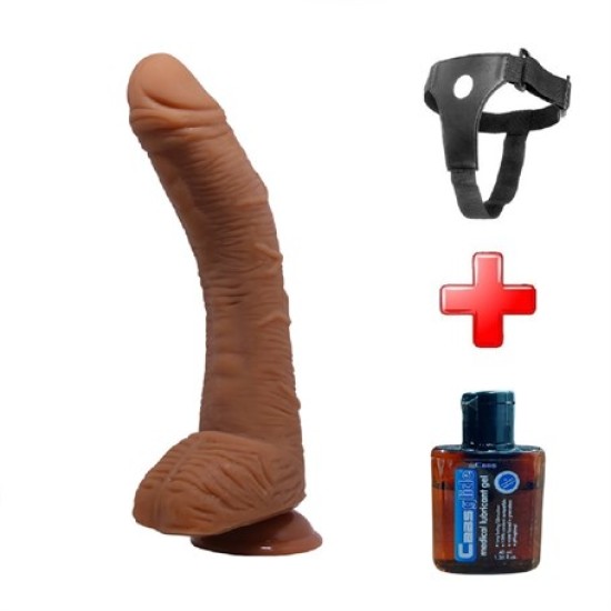 28,2 cm Belden Bağlamalı Gerçekçi Kalın Dildo Penis - Alex