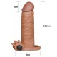 3 cm Uzatmalı Realistik Titreşimli Penis Kılıfı Melez XTender