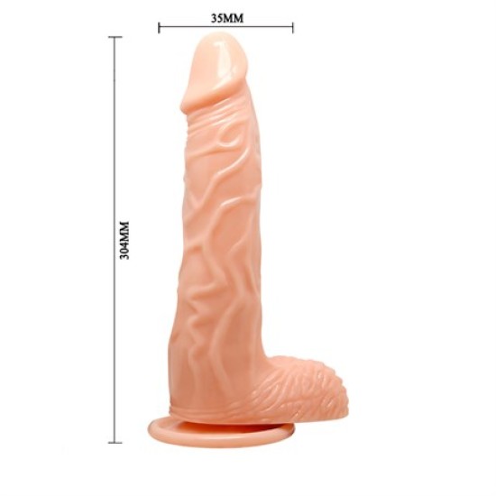 30,5 cm Isıtma Özellikli Oynar Başlı Kumandalı Titreşimli Dildo