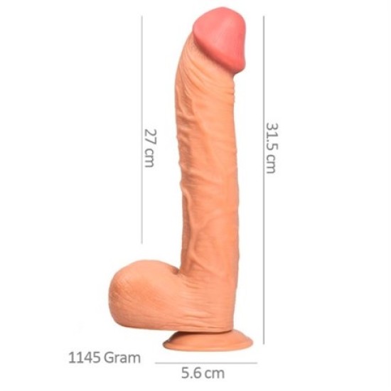 31,5 cm Dev Boy Realistik Vantuzlu Dildo Penis