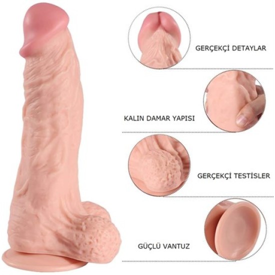 32,5 cm Realistik Büyük Boy Dildo Penis - Leilong