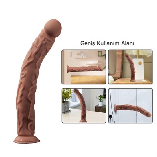 35 cm Belden Bağlamalı Gerçekçi Uzun & Kalın Dildo Penis