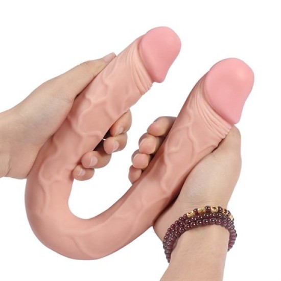 46 cm Realistik Çatal Dildo Anal Vajinal Penis - Blake