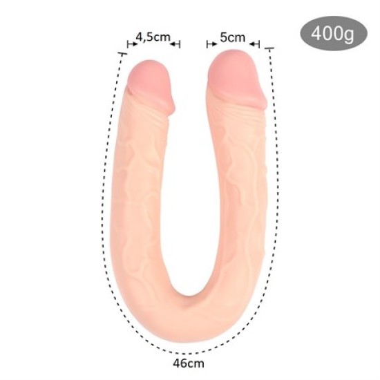 46 cm Realistik Çatal Dildo Anal Vajinal Penis - Blake