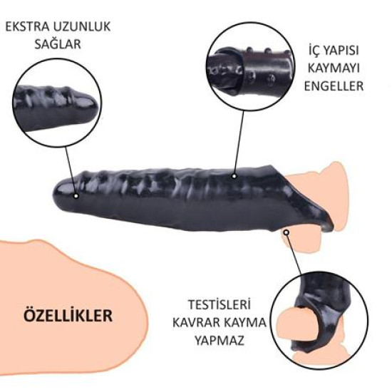 6 cm Dolgulu Realistik Zenci Penis Kılıfı