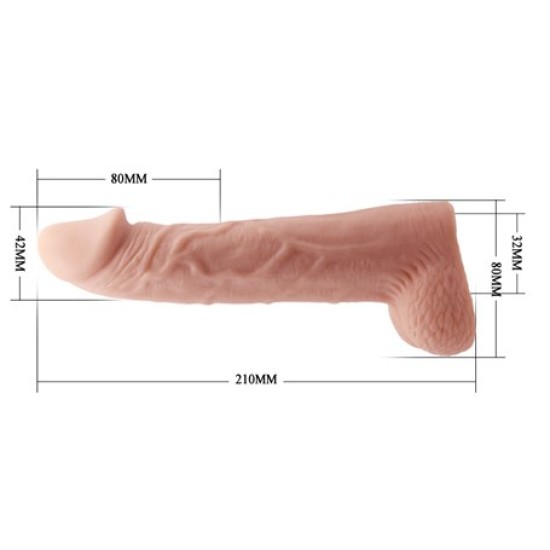 8 cm Dolgulu Realistik Penis Kılıfı