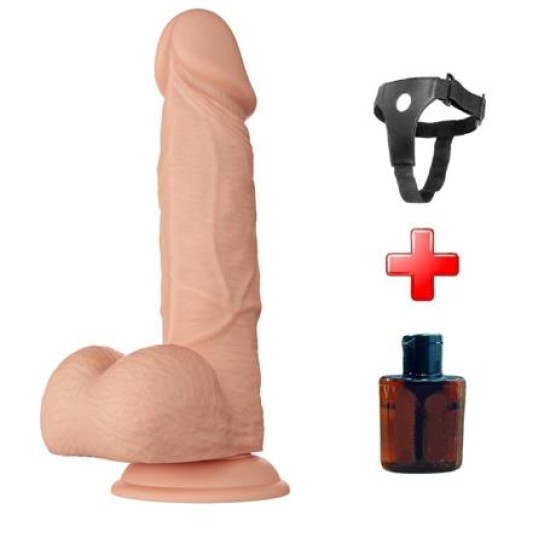 Belden Bağlamalı 21.8 cm Gerçekçi Kalın Dildo Penis - Bahamut