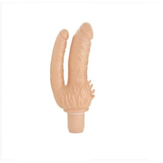 Çatal Vibratör Vajinal Anal Realistik Dildo