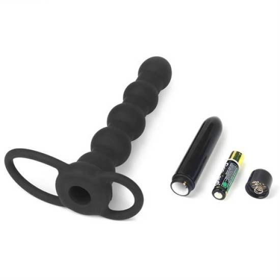 Çift Kavrama Halkalı Titreşimli 14 cm Anal Plug Vibratör Mastürbatör