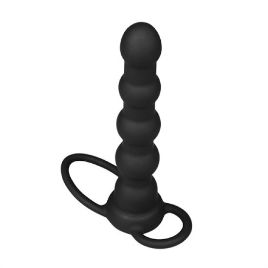 Çift Kavrama Halkalı Titreşimli 14 cm Anal Plug Vibratör Mastürbatör