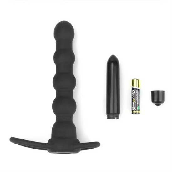 Çift Kavrama Halkalı Titreşimli 14 cm Anal Plug Vibratör Mastürbatör