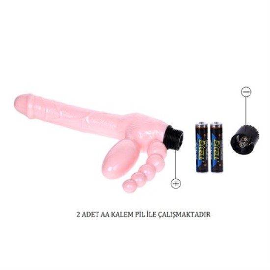 Çift Taraflı Strapon Belden Bağlamalı G-Spot Vibratör Anal Plug