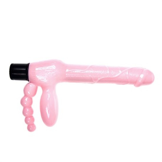 Çift Taraflı Strapon Belden Bağlamalı G-Spot Vibratör Anal Plug