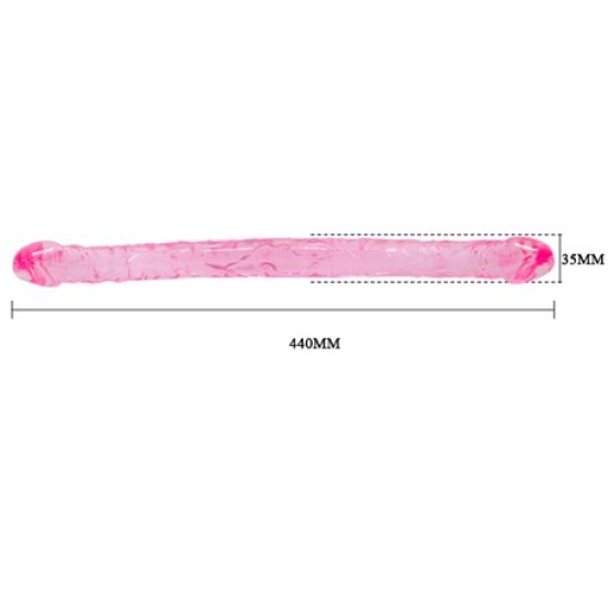 Double Dones 44 cm Çift Taraflı Jel Yumuşak Penis Dildo