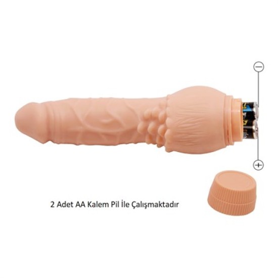 Güçlü Titreşimli 19,5 cm Realistik Vibratör Gerçekci Penis Dildo