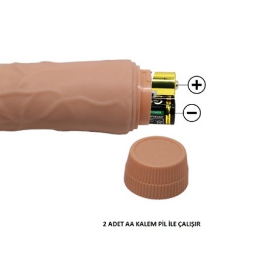 Güçlü Titreşimli 19,5 cm Realistik Vibratör Gerçekci Penis Dildo